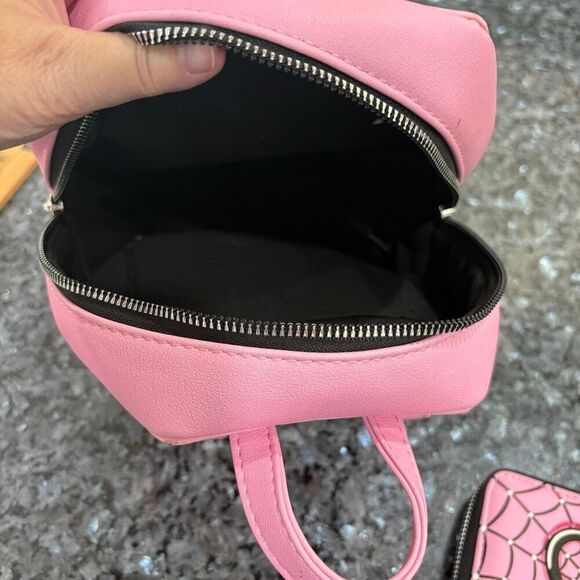 Monster High Pink Spiderweb Heart Backpack & Wallet Set – Gothic Punk Alternativ - Picture 3 of 12